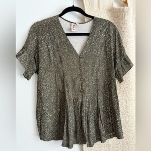 Dolan Mitzie Ruffle Sleeve Button Down Top